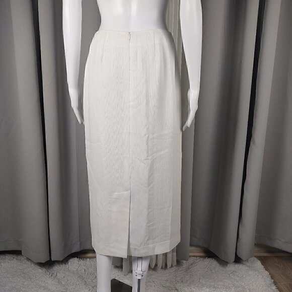Larry Levine Petite Suits White Pencil Maxi Skirt Size 6P - Picture 3 of 9